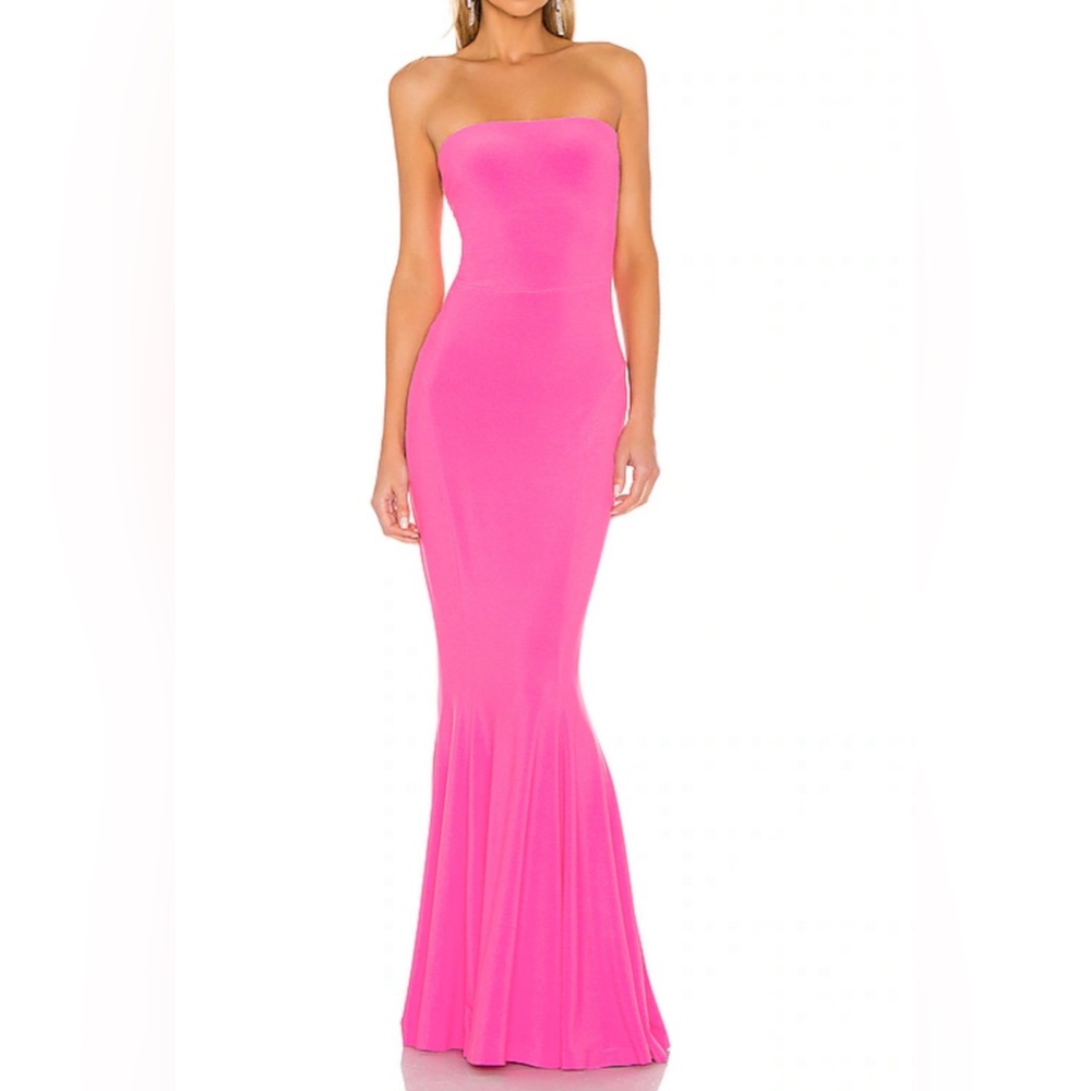 Norma Kamali Pink Halter Sheath Maxi Dress